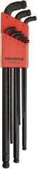 Bondhus - 9 Piece L-Key Ball End Hex Key Set - Hex Range 1.5 to 10mm, Protanium High Torque Steel - Benchmark Tooling