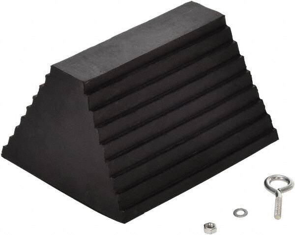 Vestil - 9-1/4" Wide x 6" High x 8" Deep, Rubber Wheel Chock - Benchmark Tooling
