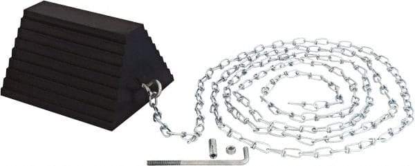 Vestil - 9-1/4" Wide x 6" High x 8" Deep, Rubber Wheel Chock - Benchmark Tooling