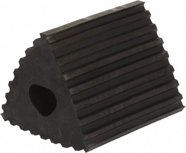 Vestil - 6-1/2" Wide x 4-3/4" High x 4-1/4" Deep, Rubber Wheel Chock - Benchmark Tooling