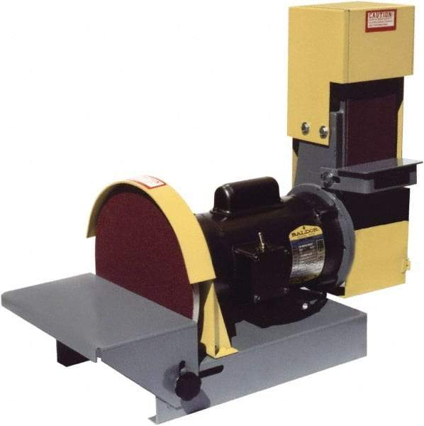 Kalamazoo - 36" Long x 4" Wide Belt, 10" Diam, Combination Sanding Machine - 1/2 hp, Single Phase - Benchmark Tooling