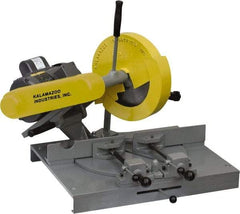 Kalamazoo - 10" Blade Diam, 5/8" Arbor Hole, Miter Chop & Cutoff Saw - 3,450 RPM, 3 hp, 220/440 Volts, 1 or 3 Phase - Benchmark Tooling