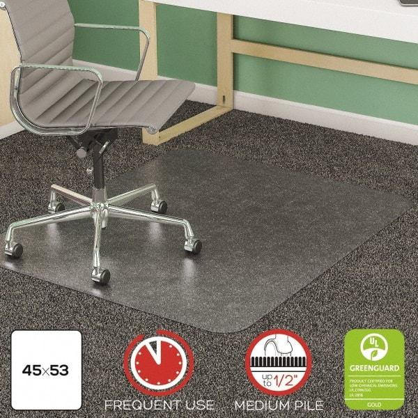 Deflect-o - 53" Long x 45" Wide, Chair Mat - Rectangular, Beveled Edge Style - Benchmark Tooling