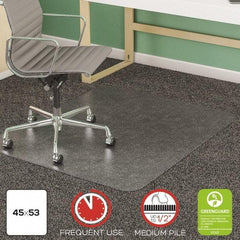 Deflect-o - 53" Long x 45" Wide, Chair Mat - Rectangular, Beveled Edge Style - Benchmark Tooling