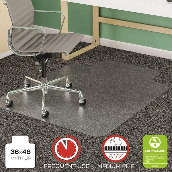 Deflect-o - 48" Long x 36" Wide, Chair Mat - Rectangular, Beveled Edge Style - Benchmark Tooling