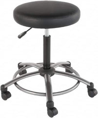 ALERA - 24-3/8 Inch Wide x 24-3/8 Inch Deep x 29-1/2 Inch High, Swivel Base, Utility Stool - Antimicrobial Seat, Black - Benchmark Tooling