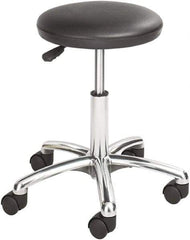 Safco - 19 Inch Wide x 19-1/4 Inch Deep x 21 Inch High, Swivel Base, Lab Stool - Vinyl Seat, Black - Benchmark Tooling