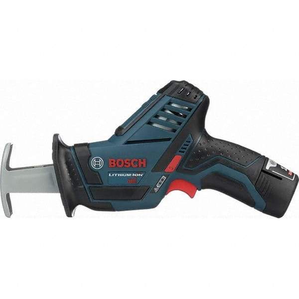 Bosch - 12V, 0 to 3,000 SPM, Cordless Reciprocating Saw - 0.5699" Stoke Length, Lithium-Ion Batteries Included - Benchmark Tooling