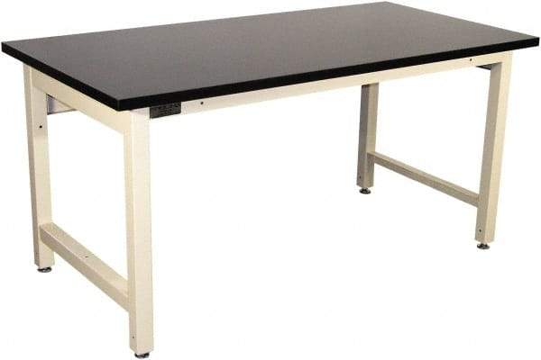 Proline - 60 Wide x 30" Deep x 36" High, Chem-Guard Workbench - Adjustable Height Legs, Beige - Benchmark Tooling