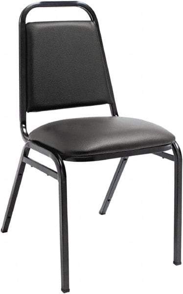 ALERA - Vinyl Black Stacking Chair - Black Frame, 15" Wide x 20-1/2" Deep x 32" High - Benchmark Tooling