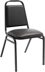 ALERA - Vinyl Black Stacking Chair - Black Frame, 15" Wide x 20-1/2" Deep x 32" High - Benchmark Tooling