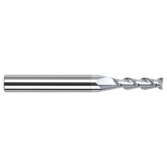 Square End Mill: 1/16'' Dia, 1/4'' LOC, 1/8'' Shank Dia, 2-1/2'' OAL, 2 Flutes, Solid Carbide Single End, TiB2 Finish, 45 ° Helix, Centercutting, RH Cut, RH Flute