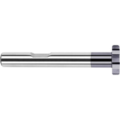 Harvey Tool - 1" Cut Diam, 1/4" Cut Width, 1/2" Shank, Straight-Tooth Woodruff Keyseat Cutter - Exact Industrial Supply