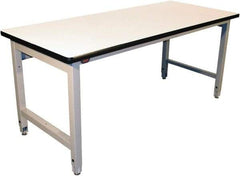 Proline - 72 Wide x 30" Deep x 36" High, Plastic Laminate Workbench - Adjustable Height Legs, Gray - Benchmark Tooling