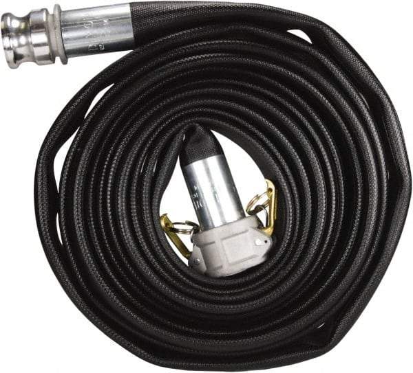 Dixon Valve & Coupling - 1-1/2" ID, 225 Working psi, White Polyester/Rubber Fire Hose, Single Jacket - Male x Female NST (NH) Ends, 50' Long, 675 Burst psi - Benchmark Tooling