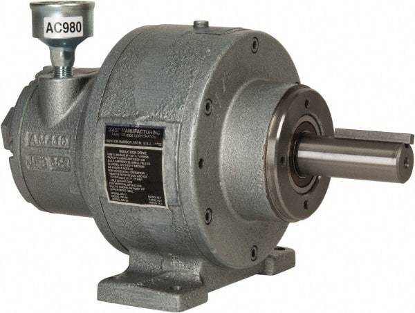 Gast - 1-1/2 hp Reversible Face/Foot Air Actuated Motor - 10:1 Gear Ratio, 300 Max RPM, 11.56" OAL, 1" Shaft Diam - Benchmark Tooling