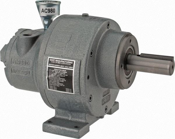 Gast - 1-1/4 hp Reversible Face/Foot Air Actuated Motor - 15:1 Gear Ratio, 200 Max RPM, 11.56" OAL, 1" Shaft Diam - Benchmark Tooling