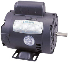 Leeson - 1-1/2 Max hp, 1,725 Max RPM, Electric AC DC Motor - 115, 208, 230 V Input, Single Phase, 56H Frame - Benchmark Tooling