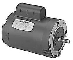 Leeson - 1 Max hp, 3,450 Max RPM, Electric AC DC Motor - 115, 208, 230 V Input, Single Phase, 56C Frame - Benchmark Tooling