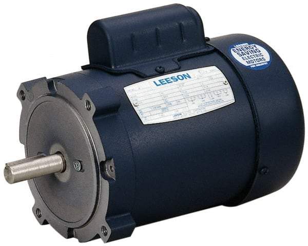 Leeson - 1/3 Max hp, 1,725 Max RPM, Electric AC DC Motor - 115, 208, 230 V Input, Single Phase, 56C Frame - Benchmark Tooling