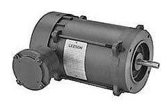 Leeson - 3/4 Max hp, 1,725 Max RPM, Electric AC DC Motor - 115, 208, 230 V Input, Single Phase, 56H Frame - Benchmark Tooling