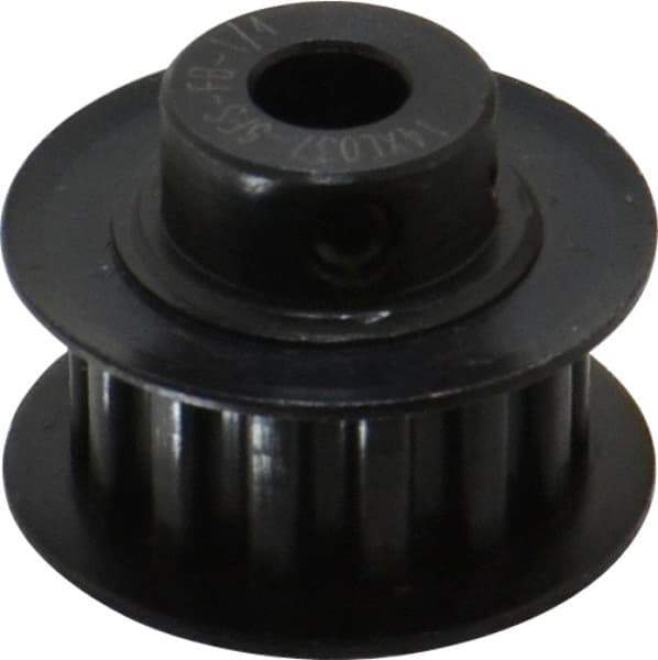 Power Drive - 14 Tooth, 1/4" Inside x 0.871" Outside Diam, Timing Belt Pulley - 1/4, 3/8" Belt Width, 0.891" Pitch Diam, Steel & Cast Iron - Benchmark Tooling