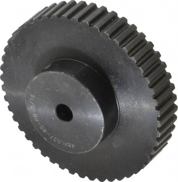 Power Drive - 48 Tooth, 5/16" Inside x 3.036" Outside Diam, Timing Belt Pulley - 1/4, 3/8" Belt Width, 3.056" Pitch Diam, Steel & Cast Iron - Benchmark Tooling