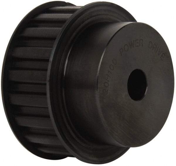 Power Drive - 20 Tooth, 5/8" Inside x 3.129" Outside Diam, Timing Belt Pulley - 3/4, 1" Belt Width, 3.183" Pitch Diam, Steel & Cast Iron - Benchmark Tooling