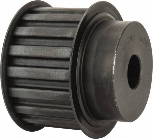 Power Drive - 18 Tooth, 3/4" Inside x 2.811" Outside Diam, Timing Belt Pulley - 1-1/2" Belt Width, 2.865" Pitch Diam, Steel & Cast Iron - Benchmark Tooling