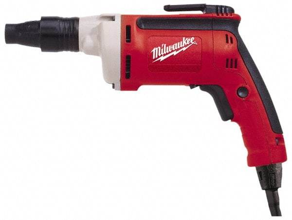 Milwaukee Tool - Pistol Grip Handle, 2,500 RPM, 10 to 140 In/Lb Torque, Electric Screwdriver - 1/4" Bit Holder, 120 Volts, 6.5 Amps - Benchmark Tooling