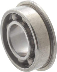 Value Collection - 1/8" Bore Diam, 3/8" OD, Open Miniature Radial Ball Bearing - 5/32" Wide, With Flange, 1 Row, Round Bore, 49 Lb Static Capacity, 144 Lb Dynamic Capacity - Benchmark Tooling