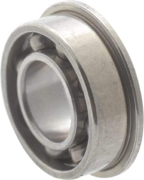 Value Collection - 5/16" Bore Diam, 1/2" OD, Open Miniature Radial Ball Bearing - 5/32" Wide, With Flange, 1 Row, Round Bore, 52 Lb Static Capacity, 122 Lb Dynamic Capacity - Benchmark Tooling