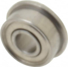 Value Collection - 1/8" Bore Diam, 5/16" OD, Double Shield Miniature Radial Ball Bearing - 9/64" Wide, With Flange, 1 Row, Round Bore, 40 Lb Static Capacity, 124 Lb Dynamic Capacity - Benchmark Tooling