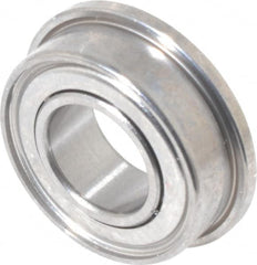 Value Collection - 3/16" Bore Diam, 3/8" OD, Double Shield Miniature Radial Ball Bearing - 1/8" Wide, With Flange, 1 Row, Round Bore, 56 Lb Static Capacity, 160 Lb Dynamic Capacity - Benchmark Tooling