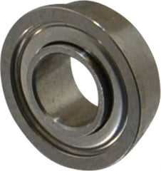 Value Collection - 3/16" Bore Diam, 3/8" OD, Double Shield Miniature Radial Ball Bearing - 1/8" Wide, With Flange, 1 Row, Round Bore, 56 Lb Static Capacity, 160 Lb Dynamic Capacity - Benchmark Tooling