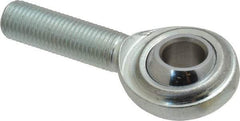 Made in USA - 7/16" ID, 1-1/8" Max OD, 6,402 Lb Max Static Cap, Plain Male Spherical Rod End - 7/16-20 RH, Steel with Steel Raceway - Benchmark Tooling