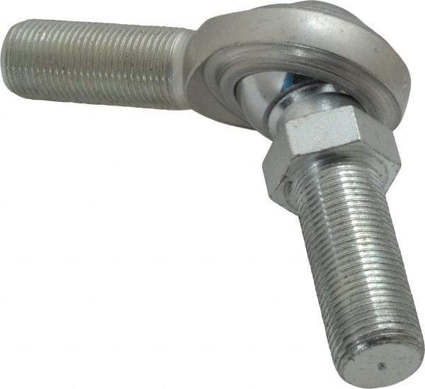 Made in USA - 3/4" ID, 1-3/4" Max OD, 14,290 Lb Max Static Cap, Male Spherical Rod End with Stud - 3/4-16 RH, Steel with Steel Raceway - Benchmark Tooling