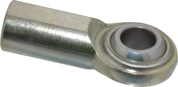 Made in USA - 3/4" ID, 1-3/4" Max OD, 14,290 Lb Max Static Cap, Plain Female Spherical Rod End - 3/4-16 RH, Steel with Steel Raceway - Benchmark Tooling