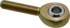 Made in USA - 5/16" ID, 7/8" Max OD, 2,796 Lb Max Static Cap, Plain Male Spherical Rod End - 5/16-24 RH, Steel with Bronze Raceway - Benchmark Tooling