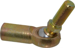 Made in USA - 5/8" ID, 1-1/2" Max OD, 7,400 Lb Max Static Cap, Female Spherical Rod End with Stud - 5/8-18 RH, Steel with Bronze Raceway - Benchmark Tooling