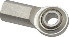 Made in USA - 3/8" ID, 1" Max OD, 3,080 Lb Max Static Cap, Plain Female Spherical Rod End - 3/8-24 RH, Stainless Steel with Stainless Steel Raceway - Benchmark Tooling