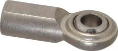 Made in USA - 1/2" ID, 1-5/16" Max OD, 4,720 Lb Max Static Cap, Plain Female Spherical Rod End - 1/2-20 RH, Stainless Steel with Stainless Steel Raceway - Benchmark Tooling