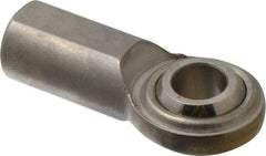 Made in USA - 5/8" ID, 1-1/2" Max OD, 5,870 Lb Max Static Cap, Plain Female Spherical Rod End - 5/8-18 RH, Stainless Steel with Stainless Steel Raceway - Benchmark Tooling