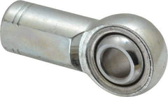 Made in USA - 7/16" ID, 1-1/8" Max OD, 10,290 Lb Max Static Cap, Plain Female Spherical Rod End - 7/16-20 RH, Alloy Steel with Steel Raceway - Benchmark Tooling