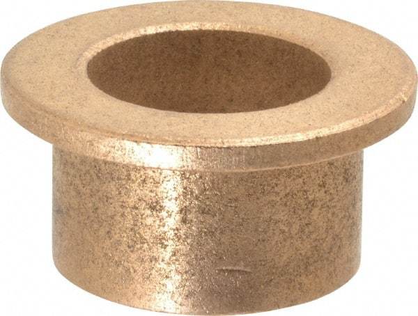 Boston Gear - 7/8" Inside x 1-1/8" Outside Diam, Oil Impregnated Bronze SAE-841 Flanged Sleeve Bearing - 1-1/2" Flange Outside Diam, 1/8" Flange Thickness, 3/4" OAL - Benchmark Tooling