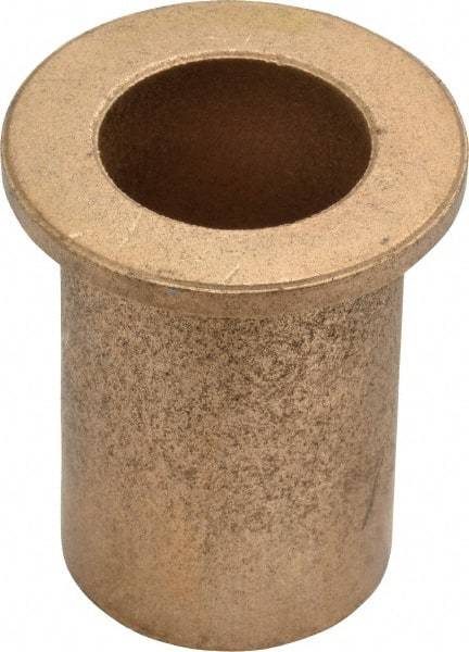 Boston Gear - 7/8" Inside x 1-1/8" Outside Diam, Oil Impregnated Bronze SAE-841 Flanged Sleeve Bearing - 1-1/2" Flange Outside Diam, 1/8" Flange Thickness, 1-3/4" OAL - Benchmark Tooling