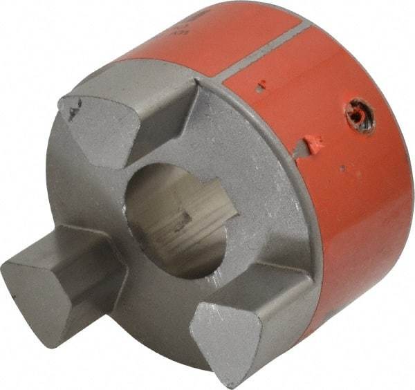 Lovejoy - 24mm Max Bore, 8mm x 3.3mm Keyway Width x Depth, Flexible Coupling Hub - 2.54" OD, 3-1/2" OAL, Sintered Iron, Order 2 Hubs & 1 Spider for Complete Coupling - Benchmark Tooling