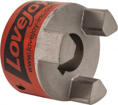 Lovejoy - 25mm Max Bore, 8mm x 3.3mm Keyway Width x Depth, Flexible Coupling Hub - 2.54" OD, 3-1/2" OAL, Sintered Iron, Order 2 Hubs & 1 Spider for Complete Coupling - Benchmark Tooling