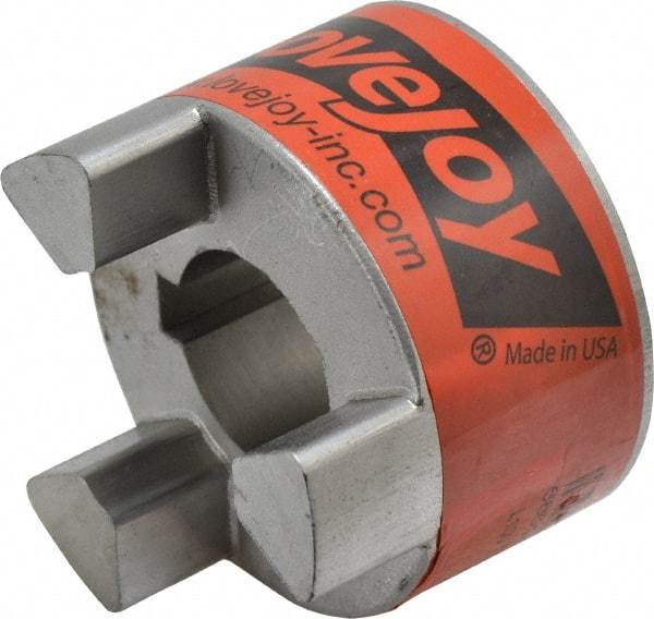 Lovejoy - 28mm Max Bore, 8mm x 3.3mm Keyway Width x Depth, Flexible Coupling Hub - 2.54" OD, 3-1/2" OAL, Sintered Iron, Order 2 Hubs & 1 Spider for Complete Coupling - Benchmark Tooling