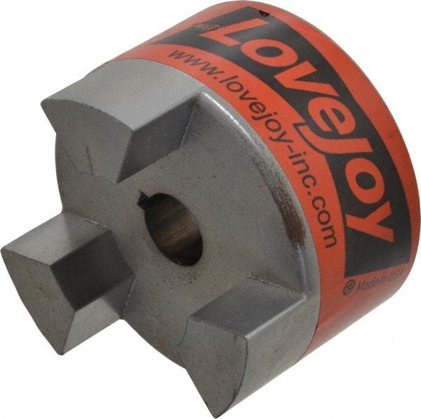 Lovejoy - 3/4" Max Bore Diam, 3/16" x 3/32" Keyway Width x Depth, Flexible Coupling Hub - 3.31" OD, 4-1/4" OAL, Sintered Iron, Order 2 Hubs & 1 Spider for Complete Coupling - Benchmark Tooling